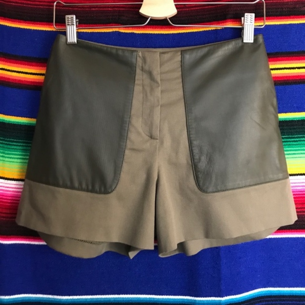 Garmentory Vincetta Leather Pocket Shorts Perforated - Picture 4 of 8